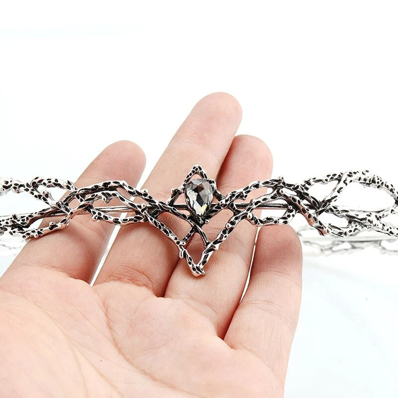 Ταινία King Round Elves Crown Tiara Γυναικείες σταγόνες Ζιργκόν Headband Αξεσουάρ για νυφικά μαλλιά Δώρα Κοσμήματα Γάμου