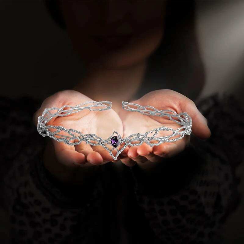 Ταινία King Round Elves Crown Tiara Γυναικείες σταγόνες Ζιργκόν Headband Αξεσουάρ για νυφικά μαλλιά Δώρα Κοσμήματα Γάμου