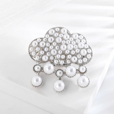 Dmari Γυναικεία καρφίτσα Πανέμορφη καρφίτσα πέτο Vintage στεφάνι Μεγάλο μαργαριτάρι πεσμένα φύλλα σήμα Αξεσουάρ για ρούχα Πολυτελή κοσμήματα