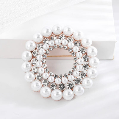 Dmari Γυναικεία καρφίτσα Πανέμορφη καρφίτσα πέτο Vintage στεφάνι Μεγάλο μαργαριτάρι πεσμένα φύλλα σήμα Αξεσουάρ για ρούχα Πολυτελή κοσμήματα