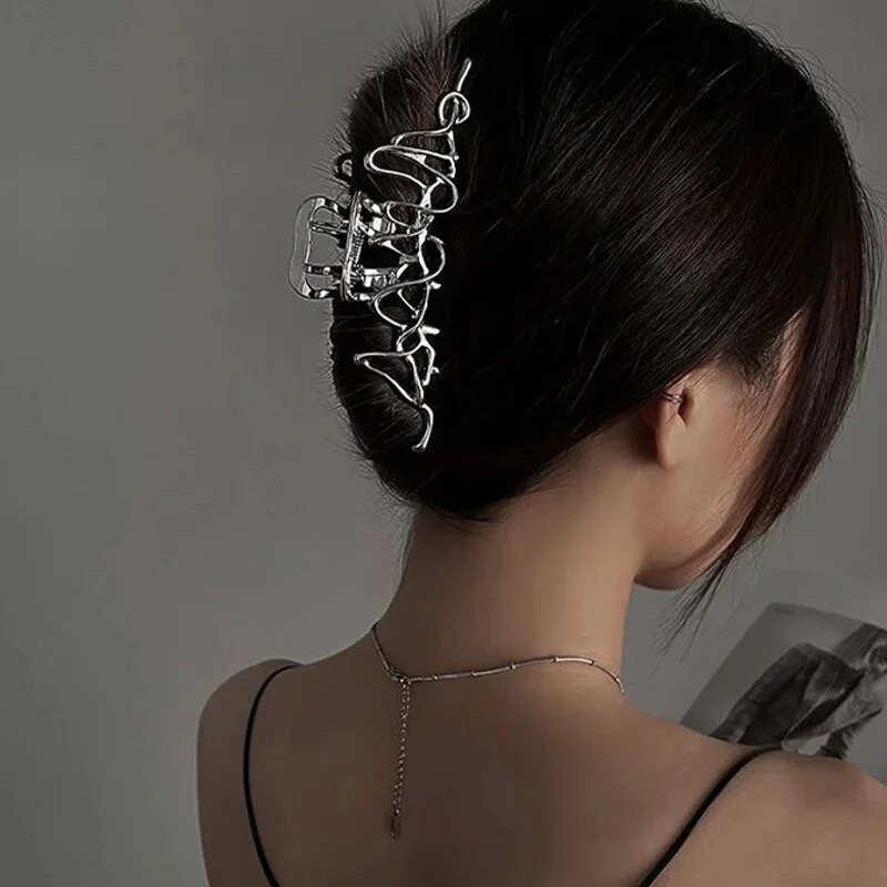 Fina zmijska ukosnica u srebrnoj boji za žene Geometrijske kopče za kosu Metalna kopča za kosu Križ Ukosnica Traka za kosu Dodatak za kosu s račićima