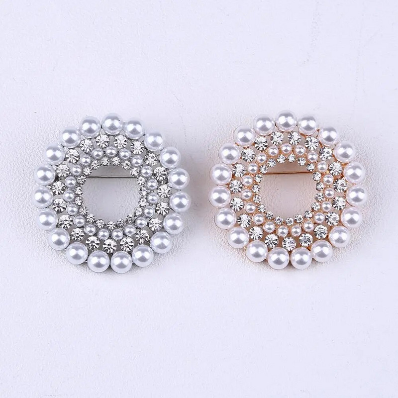 Rhinestone kristalno srebrne boje cvjetni broševi za žene muškarce vjenčanje svadba okrugli buket broš igla prozirna