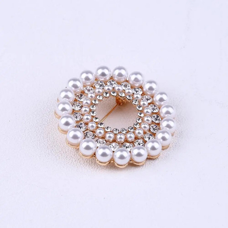 Rhinestone kristalno srebrne boje cvjetni broševi za žene muškarce vjenčanje svadba okrugli buket broš igla prozirna