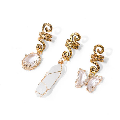 Mood Stone Dangle rastapatsid Aksessuaarid Kristallkivist Liblikad Juuste Ehted Naistele Värvilised peakatted Põimitud juuksed dets.