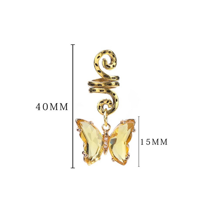 Mood Stone Dangle rastapatsid Aksessuaarid Kristallkivist Liblikad Juuste Ehted Naistele Värvilised peakatted Põimitud juuksed dets.