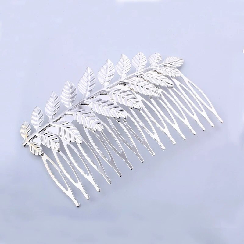 Naiste pulmajuuksekammid metallist puulehtedest juuste aksessuaarid pruudi lillepeakate pruudi juuksekaunistused ehted hõbedast värvi