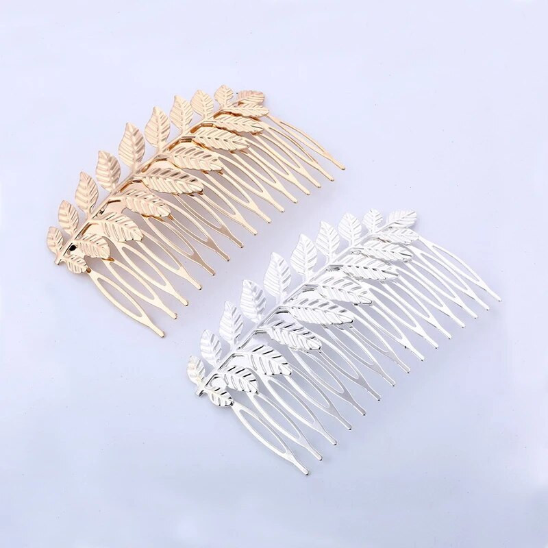 Naiste pulmajuuksekammid metallist puulehtedest juuste aksessuaarid pruudi lillepeakate pruudi juuksekaunistused ehted hõbedast värvi