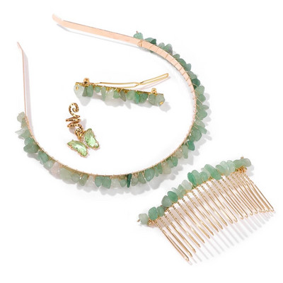 Μόδα Φυσική Πέτρα Κεφαλόδεσμος Αξεσουάρ Μαλλιών Κόσμημα με χάντρες Χτένισμα Κοριτσιού Μαλλιά Στεφάνη Κοσμήματα Φίλος Δώρο Χονδρική