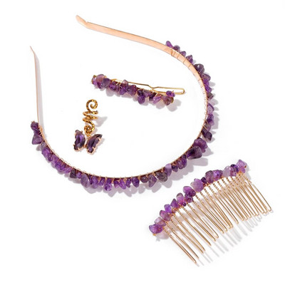 Μόδα Φυσική Πέτρα Κεφαλόδεσμος Αξεσουάρ Μαλλιών Κόσμημα με χάντρες Χτένισμα Κοριτσιού Μαλλιά Στεφάνη Κοσμήματα Φίλος Δώρο Χονδρική