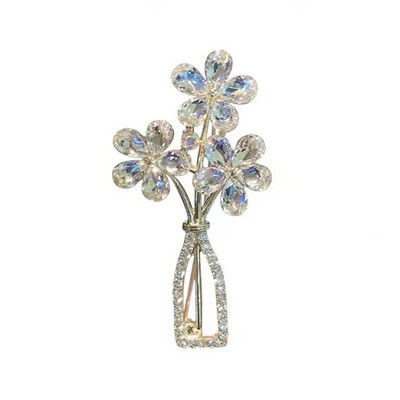 1 ΤΕΜ Καρφίτσες με λουλούδια στρας Vintage πουλόβερ καρφίτσες κοσμήματα Δώρα για γυναίκες Μόδα κοσμήματα