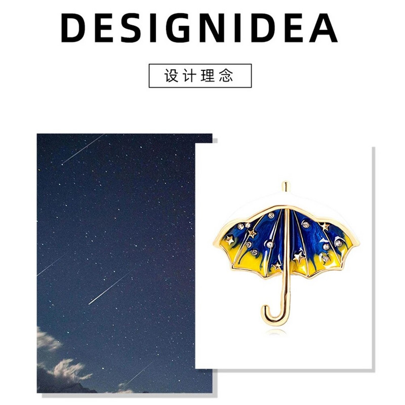 Trendikas kaunitar tähistaeva vihmavarjuprossid naistele Loomingulised võluvad metallist vabaaja prossinõelad Naiste peokingitused pulmadeks