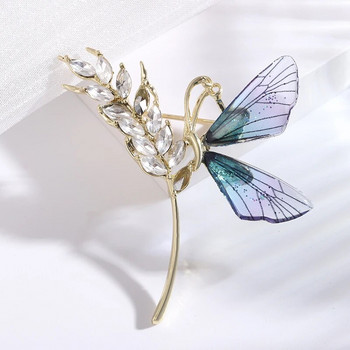 Dmari Γυναικεία καρφίτσα Royal Blue Pins Χαριτωμένα έντομα νεράιδας με κρυστάλλινα φτερά Αξεσουάρ για πάρτι καρφίτσα πέτο Πολυτελή κοσμήματα για ρούχα