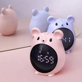 Χαριτωμένο ζώο Ξυπνητήρι σε σχήμα ποντικιού Ψηφιακό ρολόι αντίστροφη μέτρηση Ρολόι Χωρίς τικ Χαριτωμένο απλό σχέδιο Μικρό επιτραπέζιο ρολόι Σαλόνι