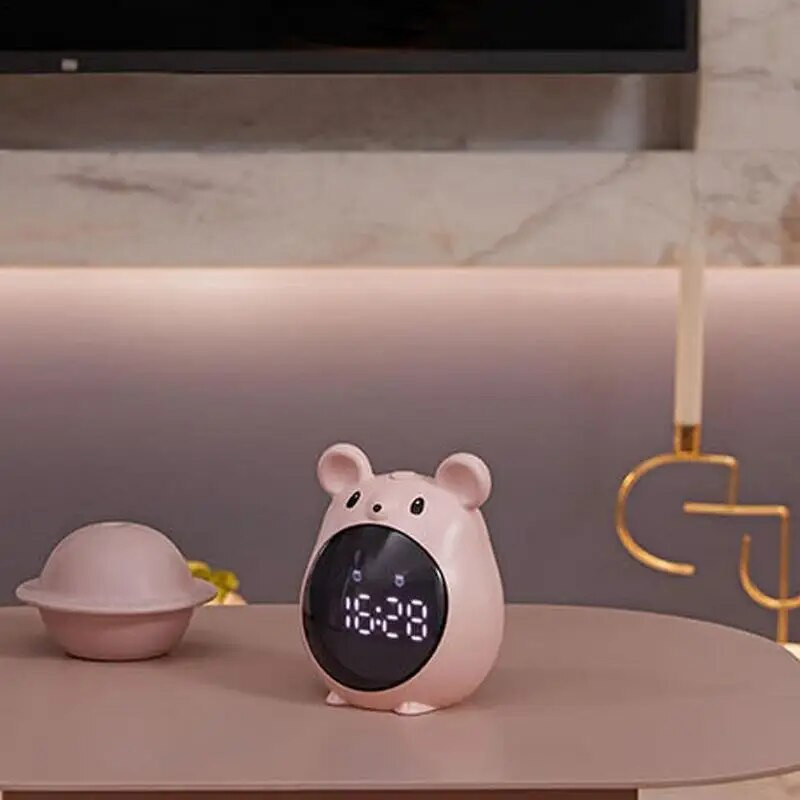 Χαριτωμένο ζώο Ξυπνητήρι σε σχήμα ποντικιού Ψηφιακό ρολόι αντίστροφη μέτρηση Ρολόι Χωρίς τικ Χαριτωμένο απλό σχέδιο Μικρό επιτραπέζιο ρολόι Σαλόνι