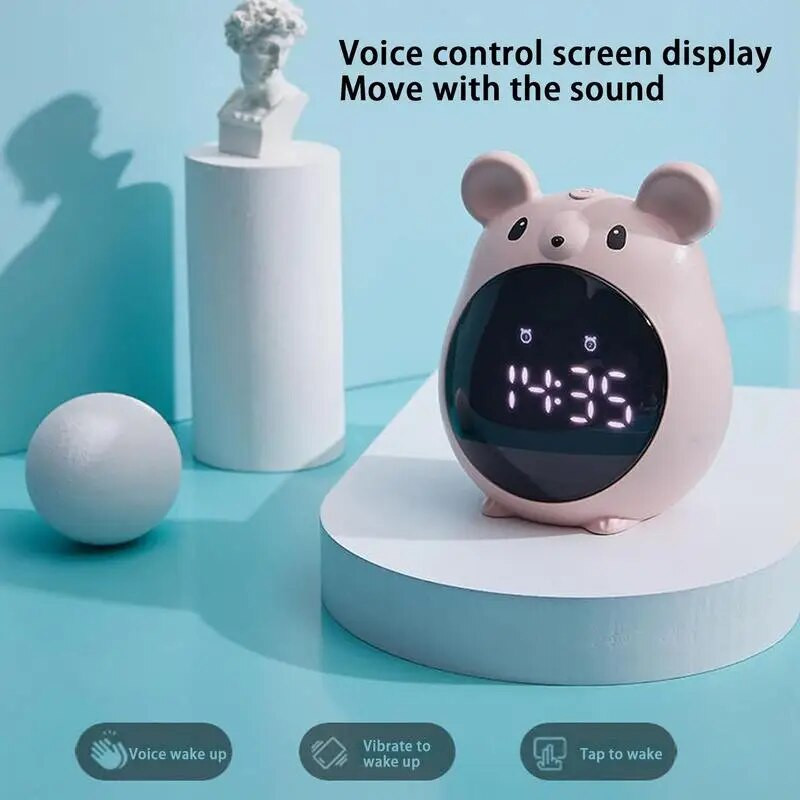 Χαριτωμένο ζώο Ξυπνητήρι σε σχήμα ποντικιού Ψηφιακό ρολόι αντίστροφη μέτρηση Ρολόι Χωρίς τικ Χαριτωμένο απλό σχέδιο Μικρό επιτραπέζιο ρολόι Σαλόνι