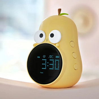 Pear Smart Wake Up Expression Малък будилник Малък будилник Creative Cartoon Children Charging Learning Alarm Clock