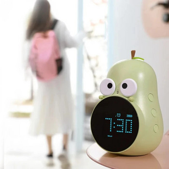 Pear Smart Wake Up Expression Μικρό Ξυπνητήρι Μικρό Ξυπνητήρι Δημιουργικό κινούμενα σχέδια Παιδιά που φορτίζουν Εκμάθηση Ξυπνητήρι