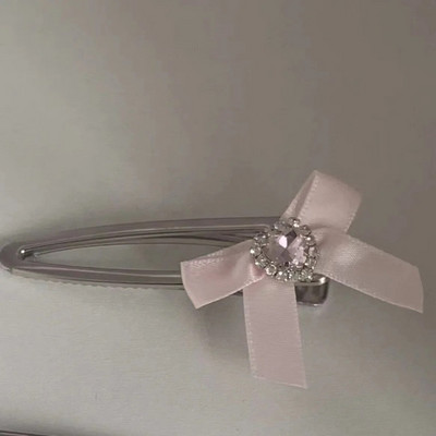 Y2k esteetiline roosa Bowknot Heart kivist juukseklamber naistele Armas armas Lolita Girly juuksenõel Korea moe juukseaksessuaarid