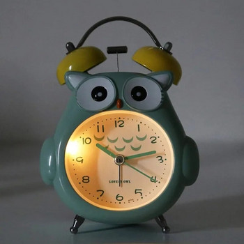 Карикатура Owl Mute Digital Wake Up Настолен часовник Сладък Totoro Ring Bell Метален спален кварцов будилник с нощна светлина