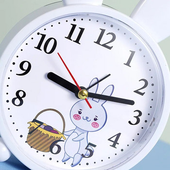 Анимационен заешки будилник за детска спалня Нощна декорация Обикновен заглушен малък будилник Подарък за студент Reloj Despertador