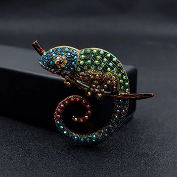 Μεγάλη Σαύρα Chameleon καρφίτσα Παλτό ζώων Καρφίτσα από στρας Μόδα κοσμήματα Αξεσουάρ σμάλτο Διακοσμητικά 3 χρώματα Επιλογή