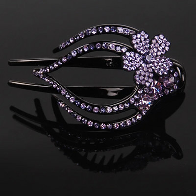 Populaarsed tsirkoonlilledega juuksenõelatarvikud naistele Retro-elegantne luksuslik akrüülist pardi suuklambriga peakate Ema ehted tiaara kingitus