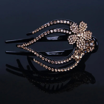 Populaarsed tsirkoonlilledega juuksenõelatarvikud naistele Retro-elegantne luksuslik akrüülist pardi suuklambriga peakate Ema ehted tiaara kingitus