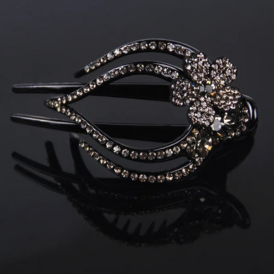 Populaarsed tsirkoonlilledega juuksenõelatarvikud naistele Retro-elegantne luksuslik akrüülist pardi suuklambriga peakate Ema ehted tiaara kingitus