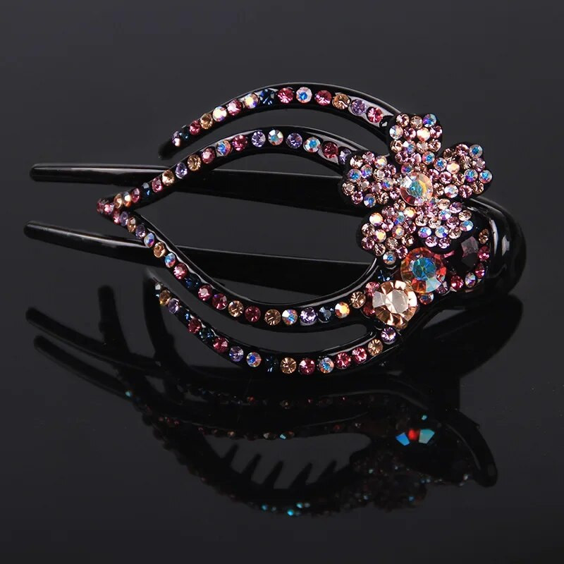 Populaarsed tsirkoonlilledega juuksenõelatarvikud naistele Retro-elegantne luksuslik akrüülist pardi suuklambriga peakate Ema ehted tiaara kingitus