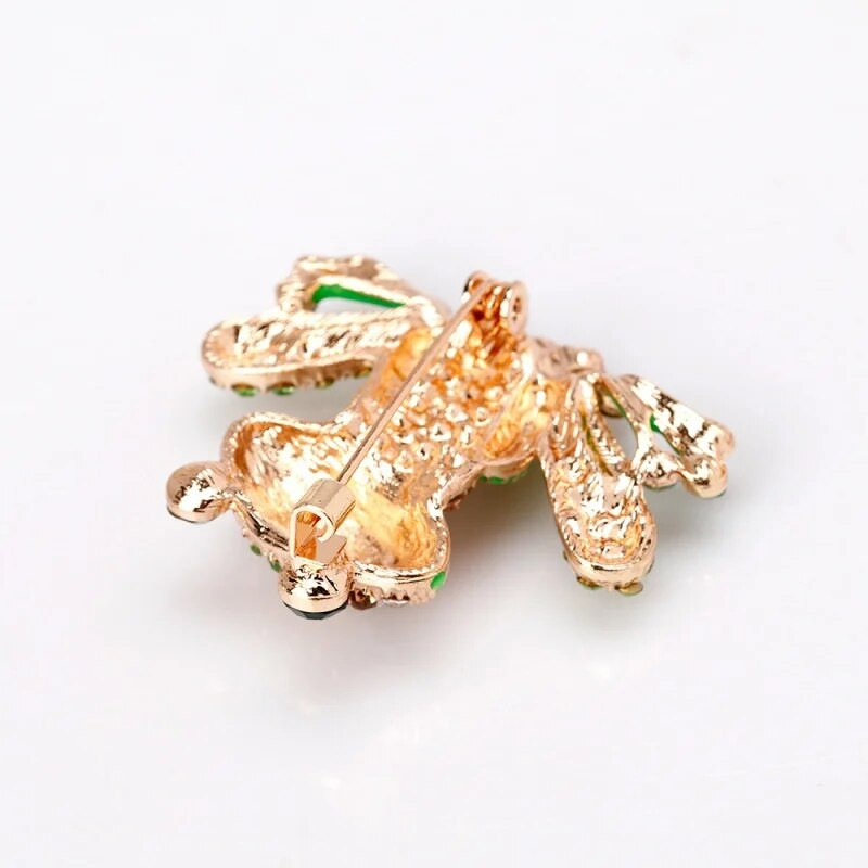 2023. Novi broševi sa žabama od kamenčića za žene Živopisni dizajn broševa sa životinjama Legura Zeleni nakit Pokloni za muškarce Ženski nakit