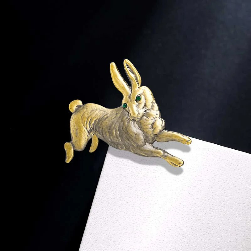 Vintage barokkstiilis naiste prossid sulamist kaetud küülikunõel Loom pross rinnamärk Meeste antiiksed ehted rõivamanused