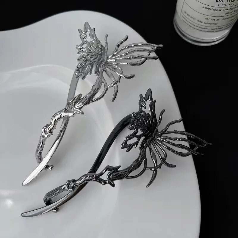 Madinga paprasta skysta drugelio plaukų segtukas moterims retro prabanga prabangi aukščiausios klasės susukta plaukų segtukas galvos apdangalas Papuošalai Priedai Dovana