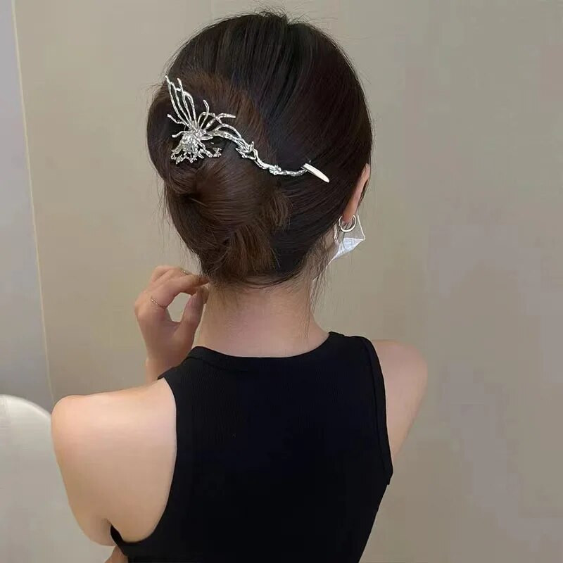 Madinga paprasta skysta drugelio plaukų segtukas moterims retro prabanga prabangi aukščiausios klasės susukta plaukų segtukas galvos apdangalas Papuošalai Priedai Dovana