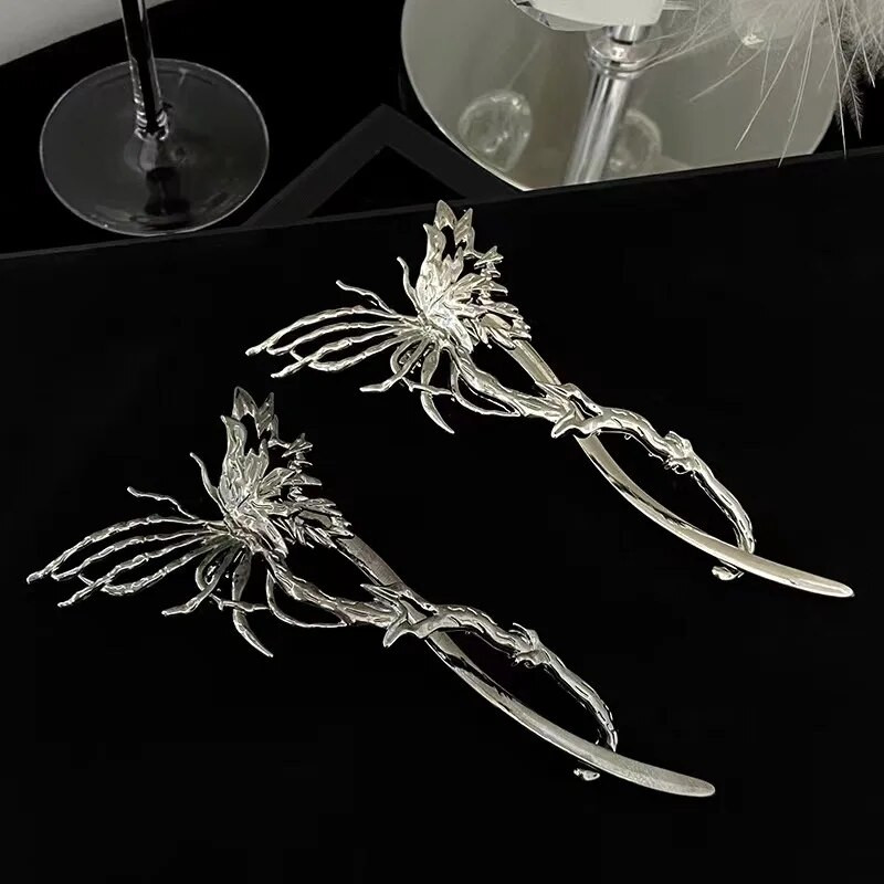 Madinga paprasta skysta drugelio plaukų segtukas moterims retro prabanga prabangi aukščiausios klasės susukta plaukų segtukas galvos apdangalas Papuošalai Priedai Dovana