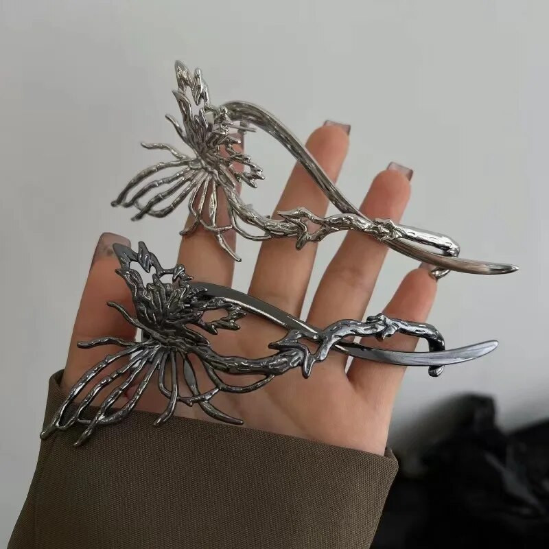 Madinga paprasta skysta drugelio plaukų segtukas moterims retro prabanga prabangi aukščiausios klasės susukta plaukų segtukas galvos apdangalas Papuošalai Priedai Dovana