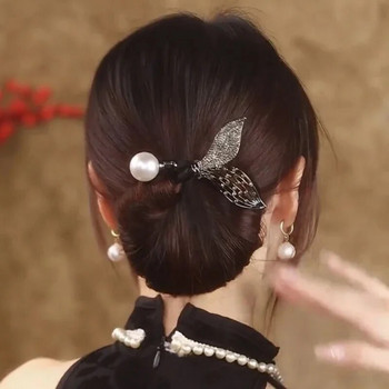 Модни елегантни навиващи се пръти с цветя Аксесоари за коса за жени Ретро луксозни задни лъжици Къдрави пръчки за коса Шапки Бижута на мама