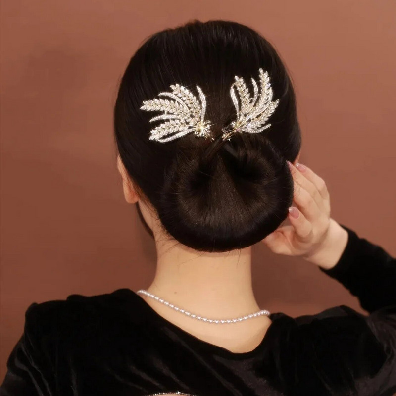 Populiarūs kviečių spygliuočių žiedai „Lazy Man Hair Stick“ plaukų aksesuarai moterims Retro prabangūs „Twist Clip“ galvos apdangalai „Mama Papuošalai“ plaukų segtukas