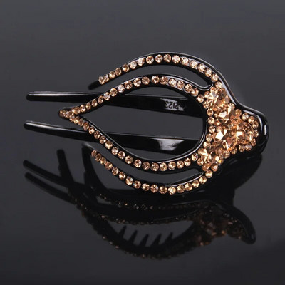 Μόδα Κομψά Ακρυλικά Αξεσουάρ Μαλλιών Ζιργκόν Ακρυλική φουρκέτα για Γυναίκες Ρετρό Πολυτελές Κλιπ κεφαλής με κλιπ πάπιας Mom Jewelry Tiara Δώρο
