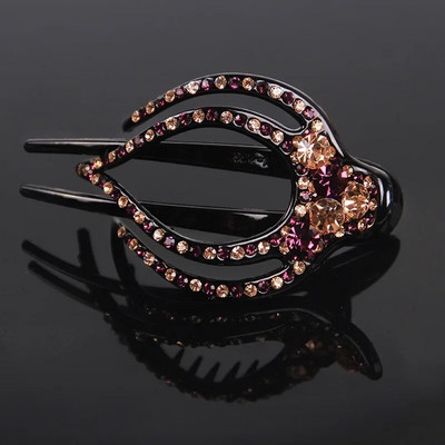 Μόδα Κομψά Ακρυλικά Αξεσουάρ Μαλλιών Ζιργκόν Ακρυλική φουρκέτα για Γυναίκες Ρετρό Πολυτελές Κλιπ κεφαλής με κλιπ πάπιας Mom Jewelry Tiara Δώρο