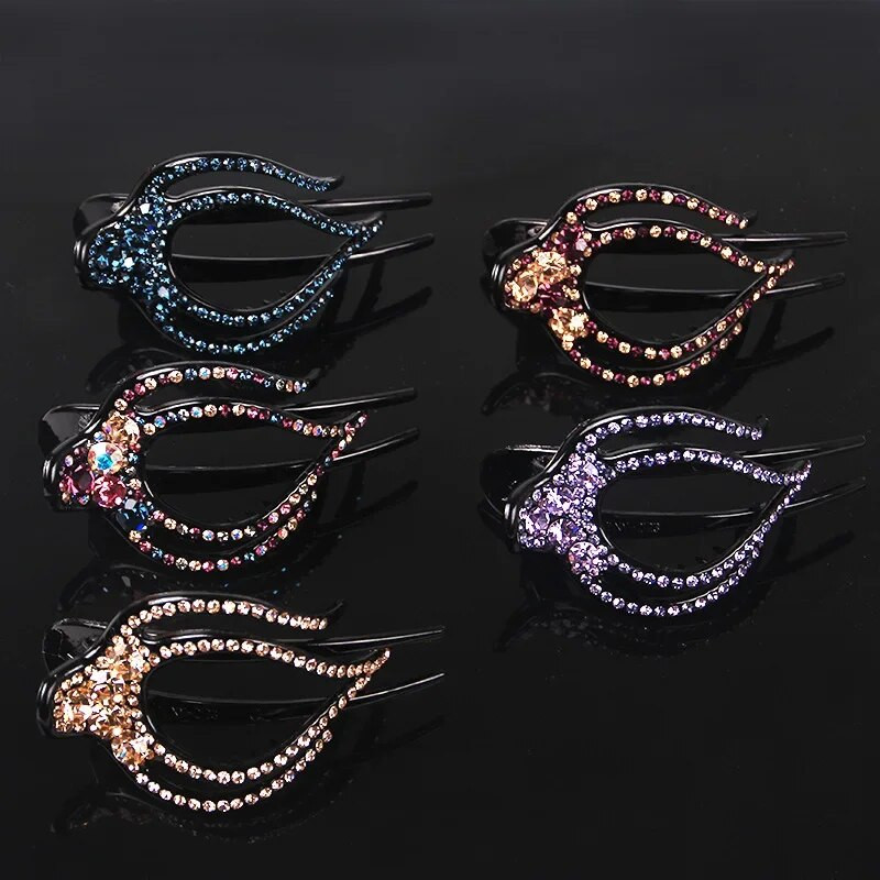 Μόδα Κομψά Ακρυλικά Αξεσουάρ Μαλλιών Ζιργκόν Ακρυλική φουρκέτα για Γυναίκες Ρετρό Πολυτελές Κλιπ κεφαλής με κλιπ πάπιας Mom Jewelry Tiara Δώρο