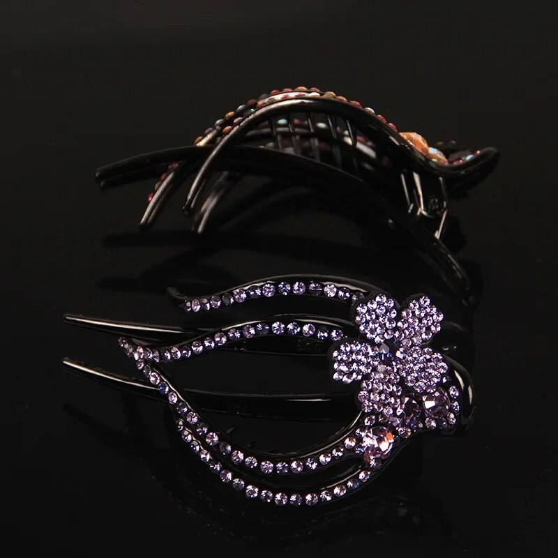Μόδα Κομψά Ακρυλικά Αξεσουάρ Μαλλιών Ζιργκόν Ακρυλική φουρκέτα για Γυναίκες Ρετρό Πολυτελές Κλιπ κεφαλής με κλιπ πάπιας Mom Jewelry Tiara Δώρο
