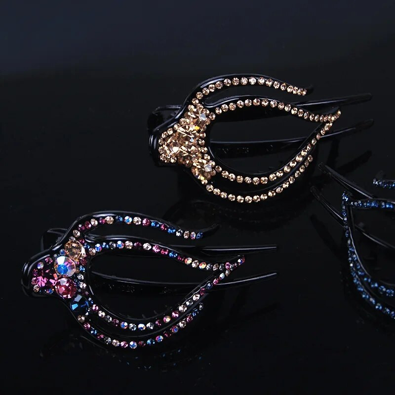 Μόδα Κομψά Ακρυλικά Αξεσουάρ Μαλλιών Ζιργκόν Ακρυλική φουρκέτα για Γυναίκες Ρετρό Πολυτελές Κλιπ κεφαλής με κλιπ πάπιας Mom Jewelry Tiara Δώρο