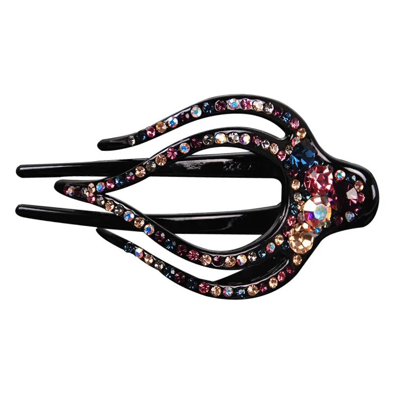 Μόδα Κομψά Ακρυλικά Αξεσουάρ Μαλλιών Ζιργκόν Ακρυλική φουρκέτα για Γυναίκες Ρετρό Πολυτελές Κλιπ κεφαλής με κλιπ πάπιας Mom Jewelry Tiara Δώρο