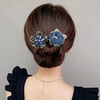 Модни елегантни цветя Аксесоари за коса за жени Ретро луксозни гръб Лъжици Къдрави пръчици за коса Шапки Бижута на мама Диадеми Подаръци