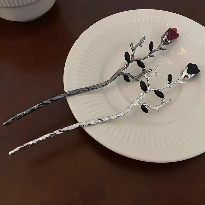 Moodne Lihtne roosioks, lilleline juuksenõel Peen tipptasemel retropeakatted, juuste aksessuaarid naistele ehted kingituseks juuksepulgad