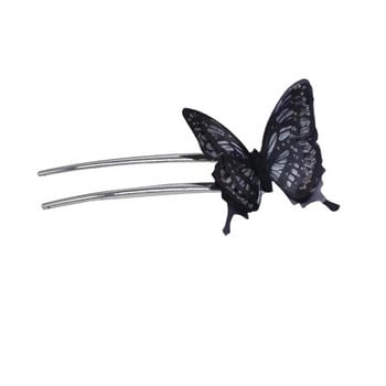Модни обикновени фиби с тъмна пеперуда Дамски празничен подарък Ретро готически аксесоари за коса за момичета Украшение за глава Бижута Едро на едро