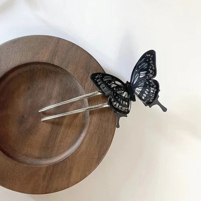 Mados paprastas tamsus drugelis plaukų segtukas moterims šventinės dovanos retro gotikos plaukų aksesuarai mergaitėms galvos apdangalai papuošalai didmeninė prekyba