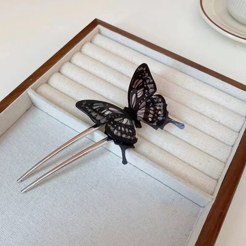 Mados paprastas tamsus drugelis plaukų segtukas moterims šventinės dovanos retro gotikos plaukų aksesuarai mergaitėms galvos apdangalai papuošalai didmeninė prekyba