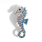 Hotsale Beautiful Blue Crystal Rhinestone Seahorse Καρφίτσα για Γυναικείες Παλτό ζωικής καρφίτσας Αξεσουάρ καρφίτσας κοσμημάτων