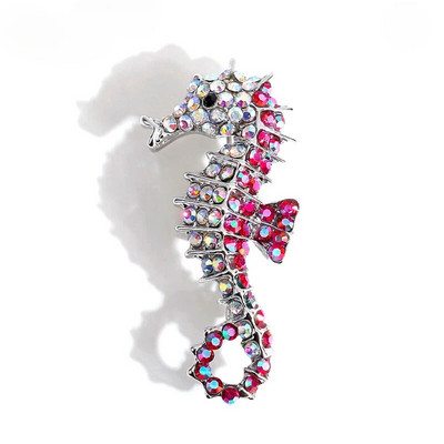 Hotsale Beautiful Blue Crystal Rhinestone Seahorse Καρφίτσα για Γυναικείες Παλτό ζωικής καρφίτσας Αξεσουάρ καρφίτσας κοσμημάτων